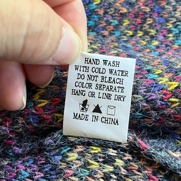 Dreamers Womens Open Front Cardigan Size M Patchwork Fringe Trim Boho Artsy Boho - Picture 8 of 10